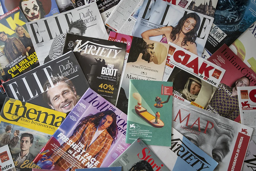 assorted magazines featuring entertainment and lifestyle topics, showcasing the impact of magazine ads in reaching diverse audiences