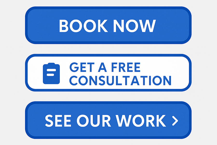 cta buttons for compelling website content for botox and filler services book now, free consultation, see our work.