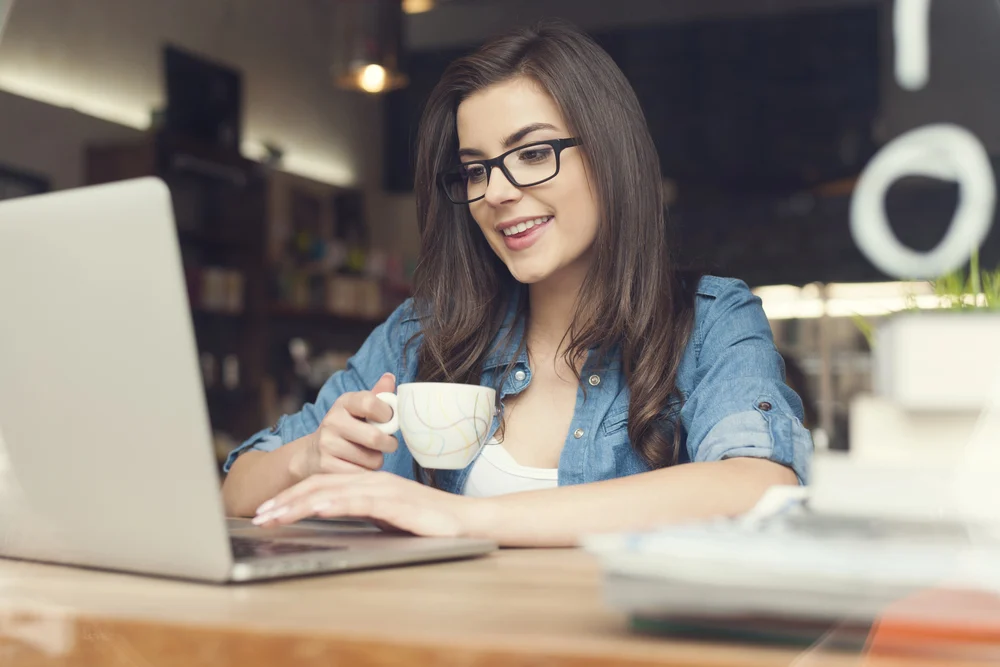 female marketer working on cro services for a client