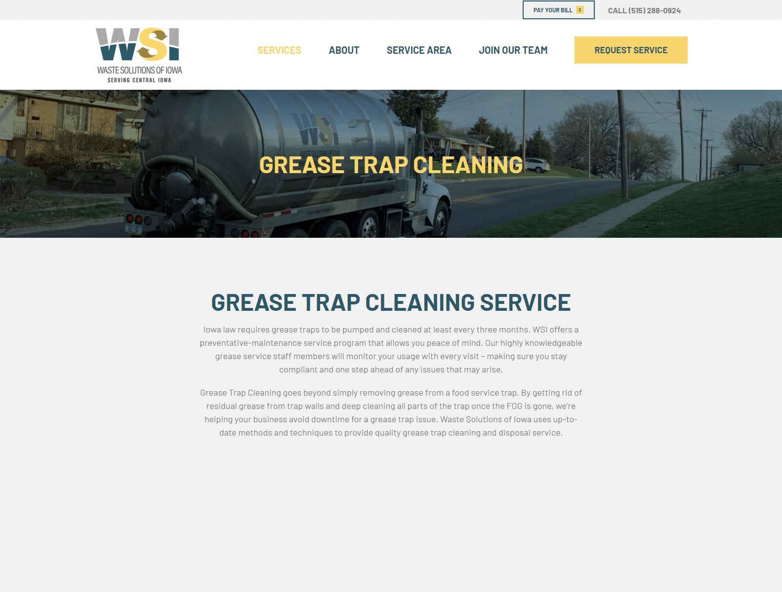 Waste Solutions Of Iowa 4 grease trap clea