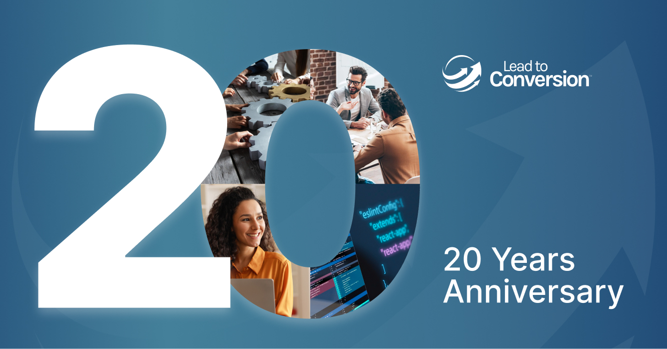 lead to conversion 20-year anniversary logo