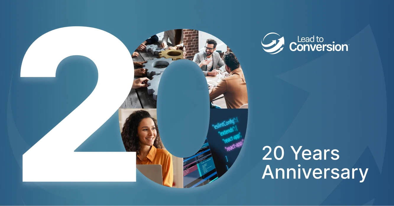 lead to conversion 20-year anniversary logo