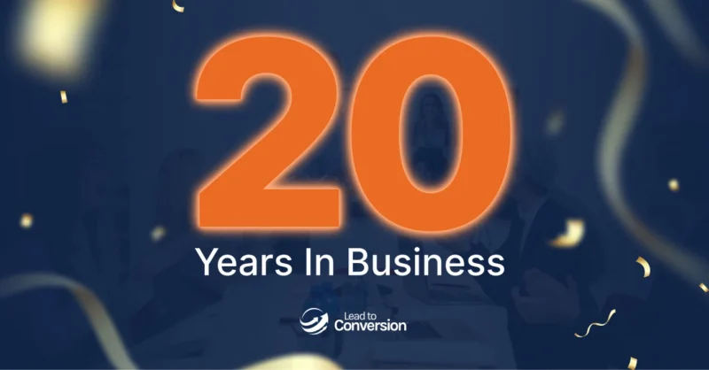 lead to conversion 20-year anniversary logo