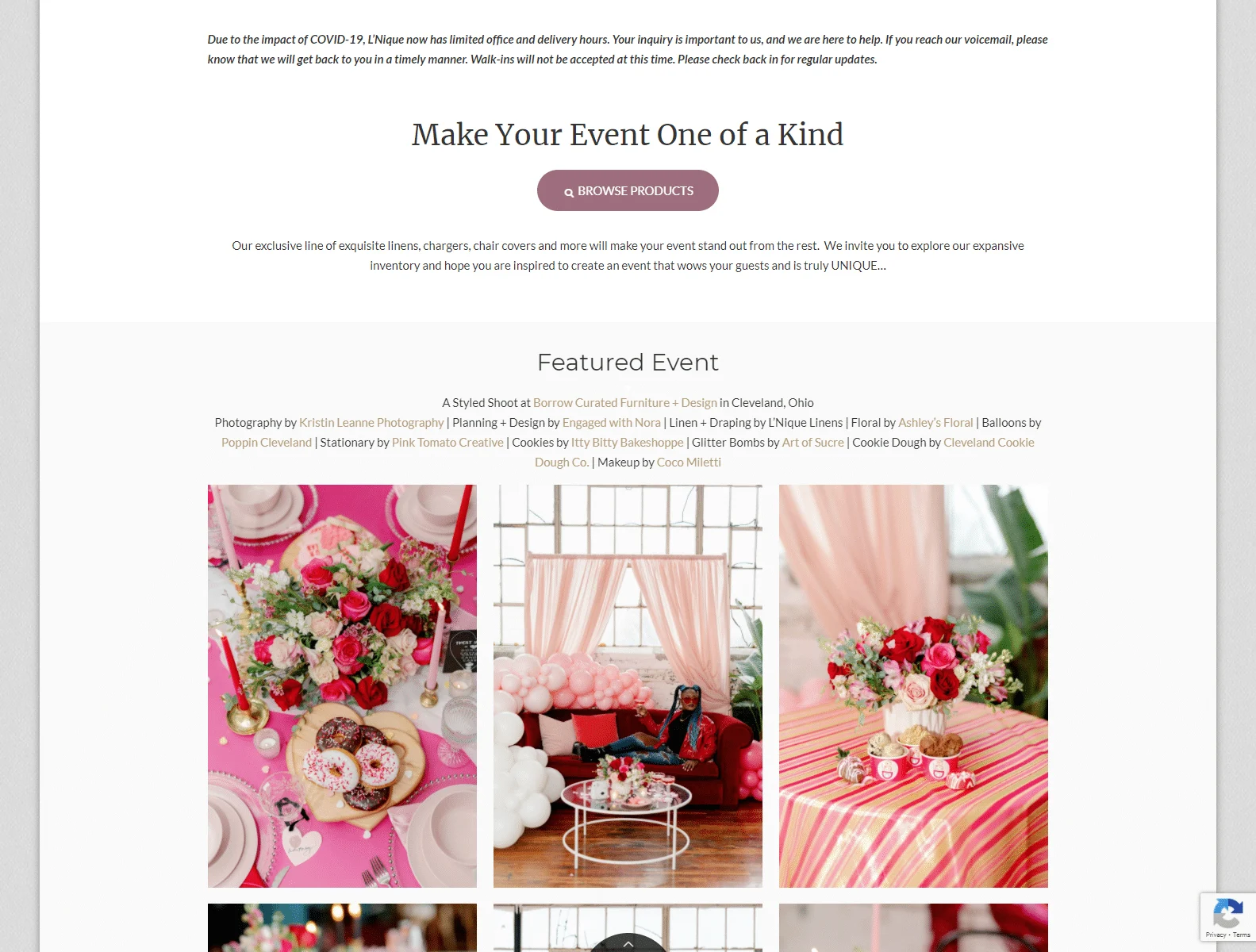 linens and rentals for weddings events parties l nique 1