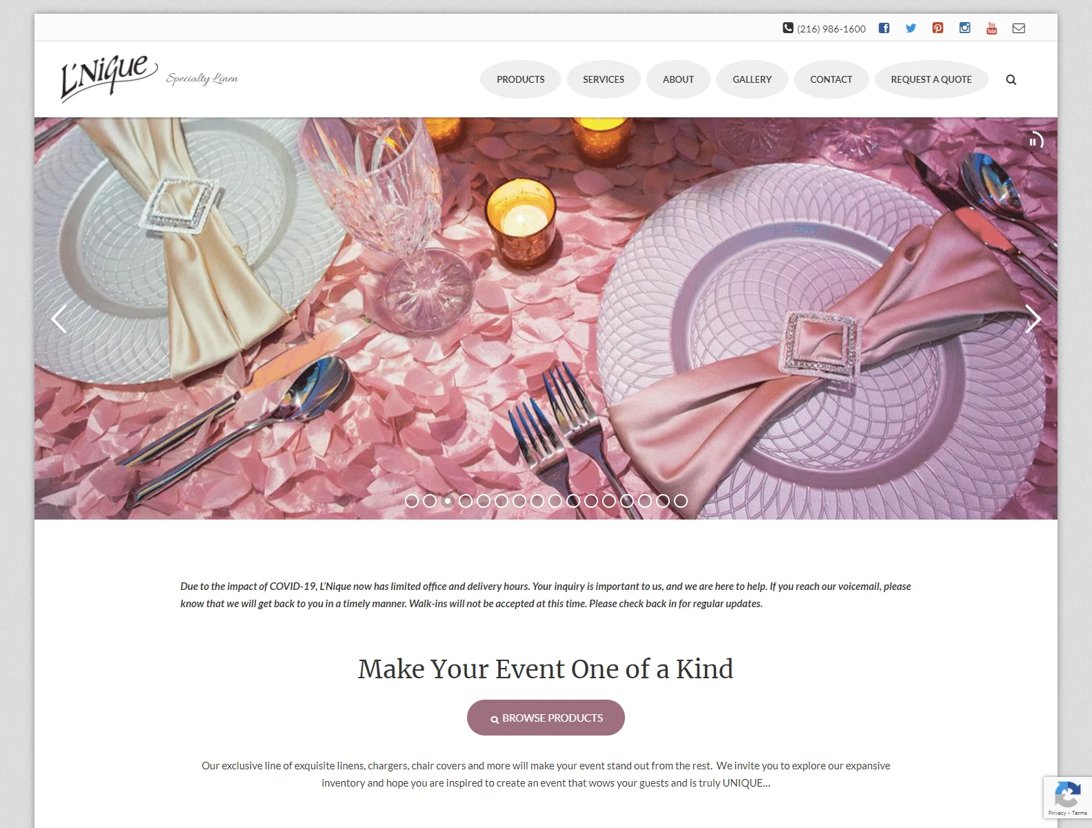 linens and rentals for weddings events parties l nique