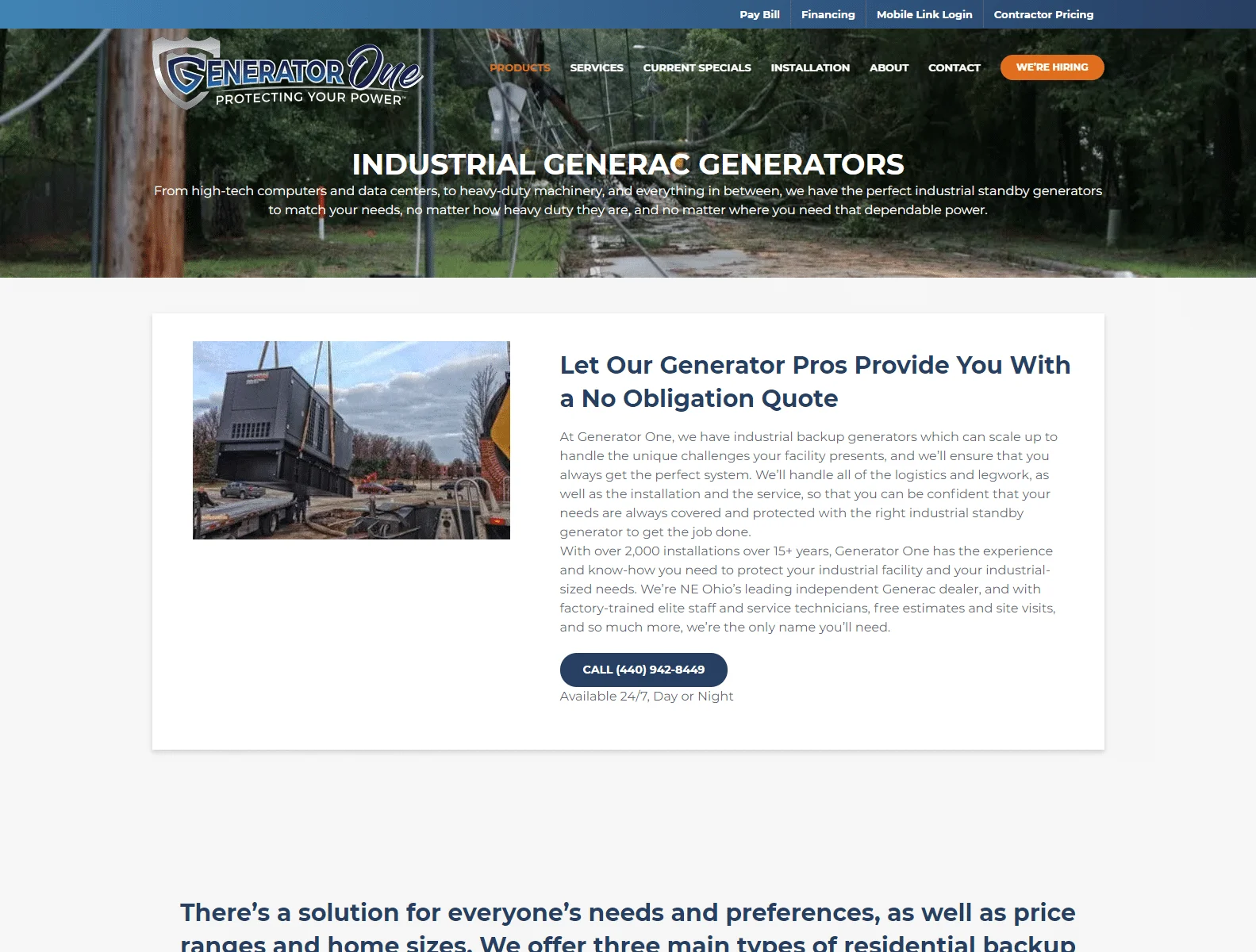 ohio industrial generac generators sales installation service