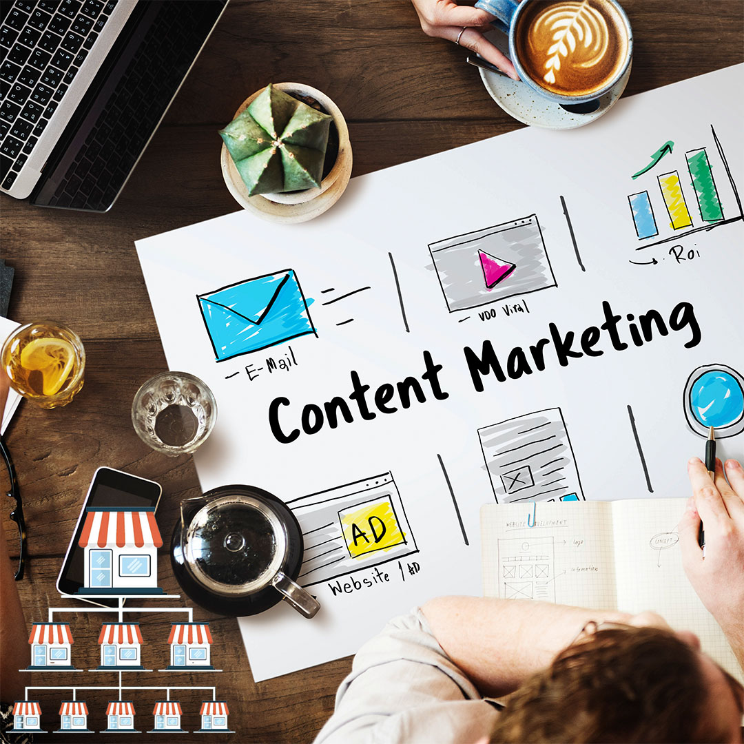 SEO professionals strategizing effective franchise content marketing plans for maximum impact
