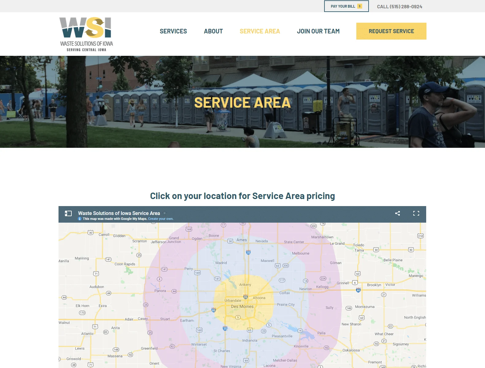 Waste Solutions Of Iowa 5 service area w