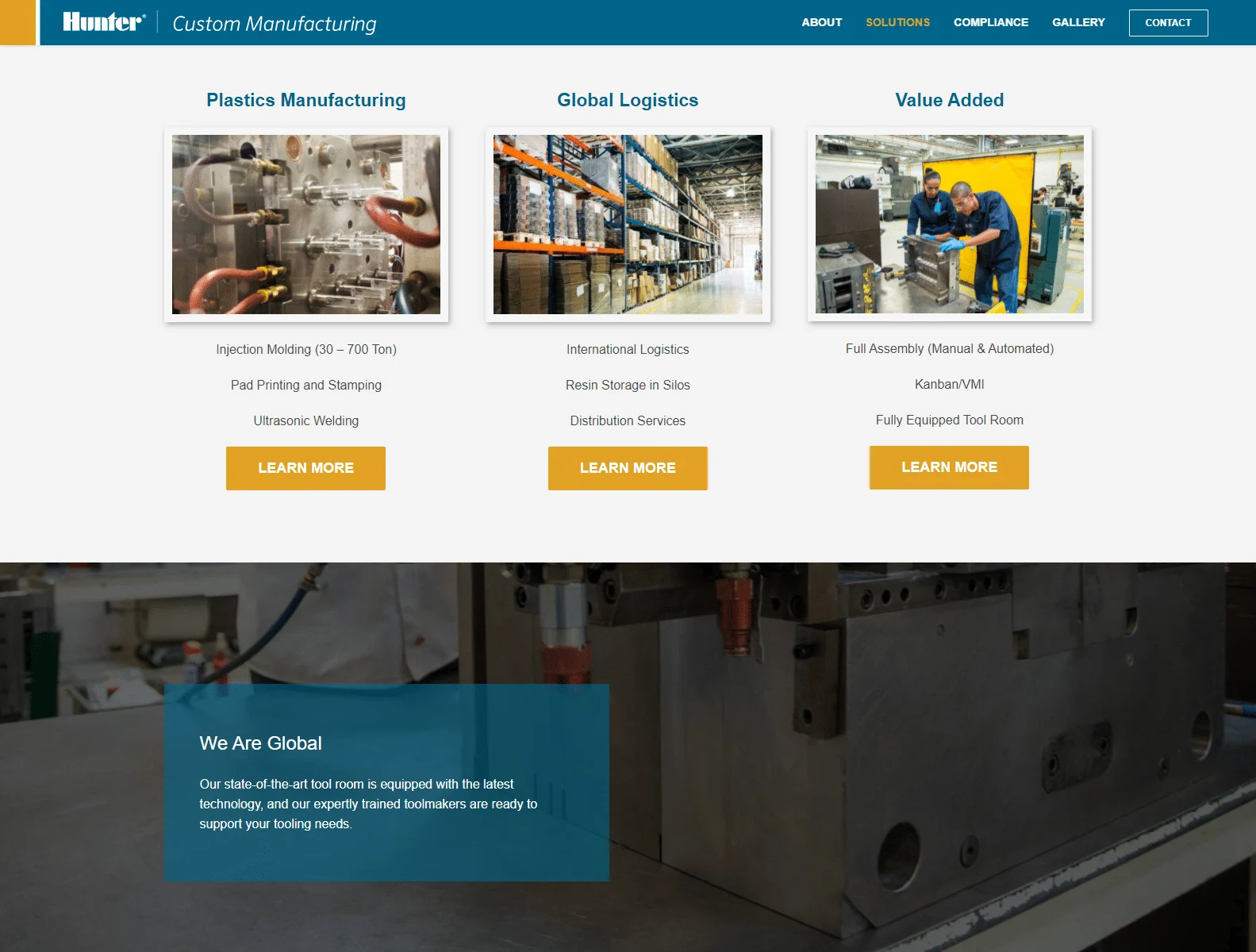 solutions hunter custom manufacturing
