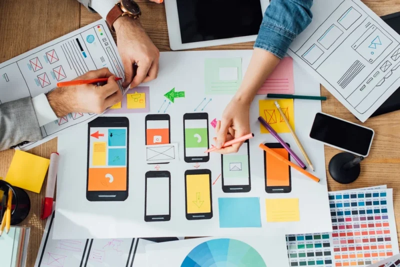 mobile friendly franchise website deisgn meeting with team discussing how to make a franchise website design responsive for all devices