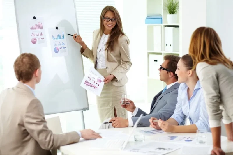 How To Get Franchise Leads And Turn Them Into Conversions 4 graphs and charts on a presentation showing successful tactics to drive leads for franchises.