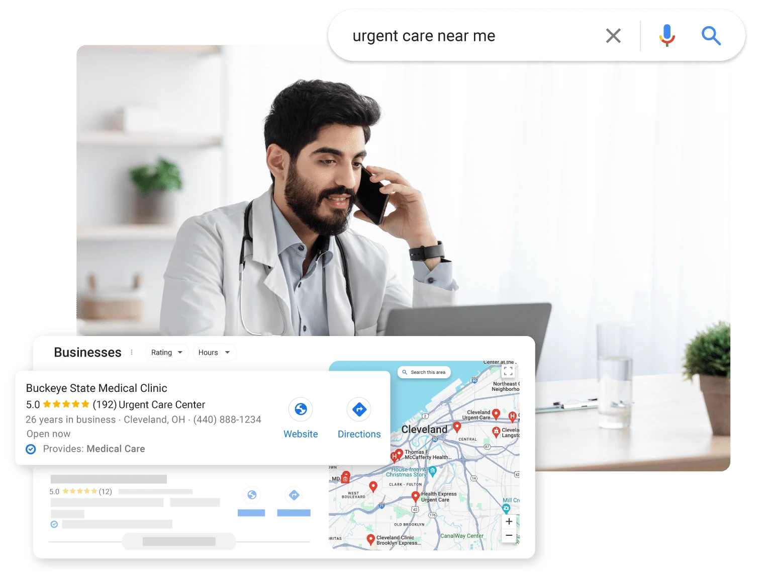 person using our healthcare local seo services to find a local medical provider
