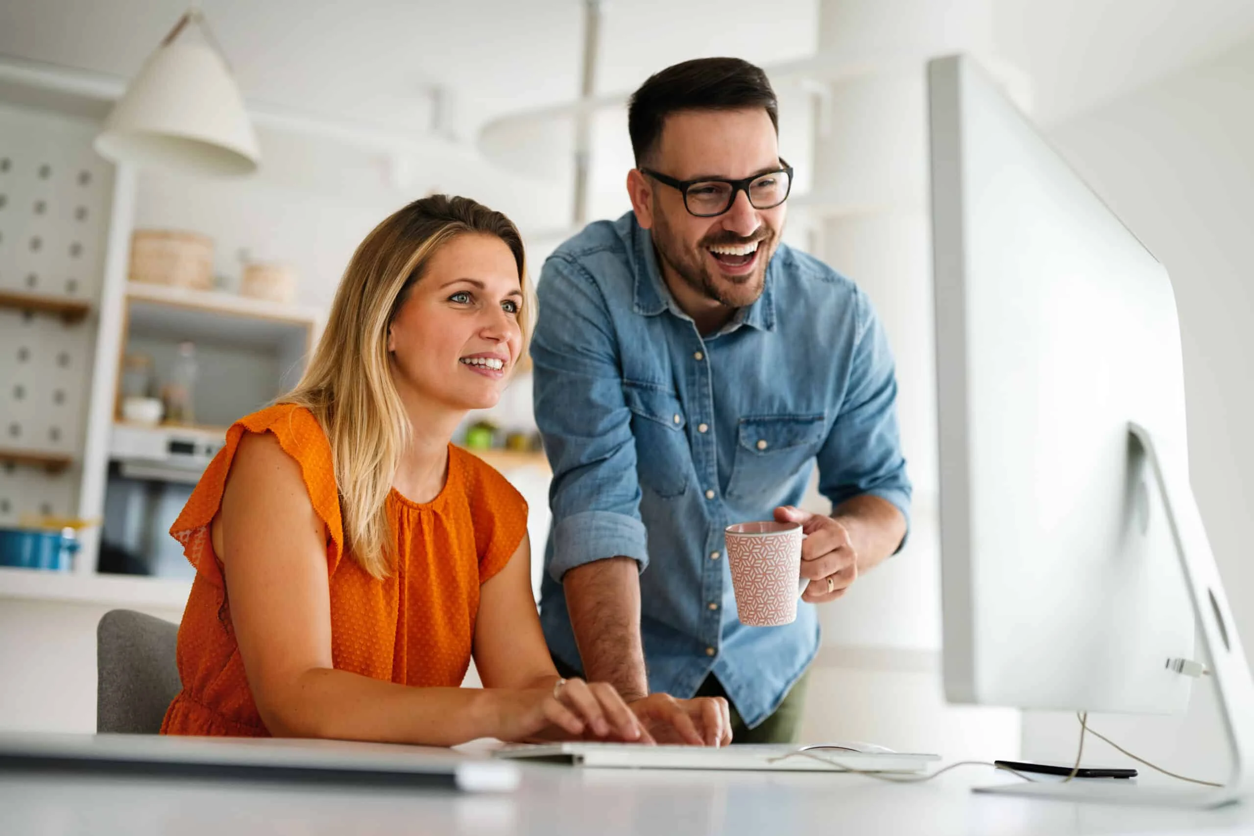 male and female team members working on a multi-location seo project