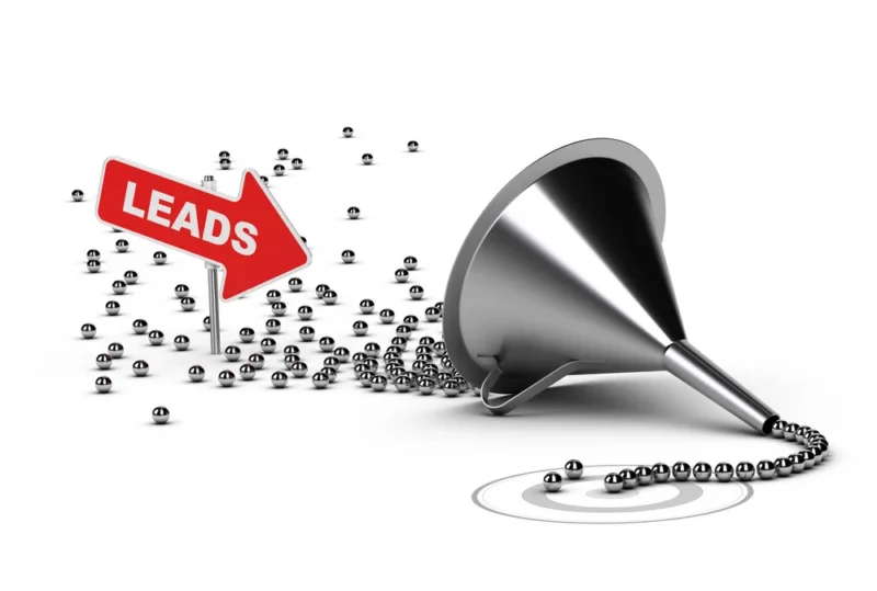 medspa lead funnel with balls going through a metal funnel