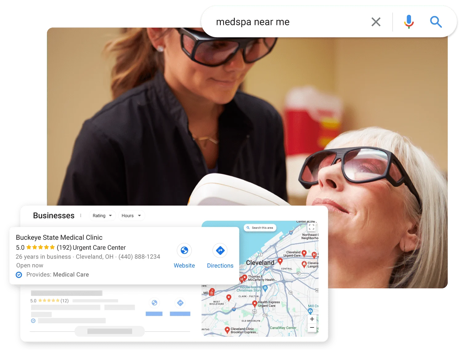 Medspa Seo Marketing 2 person using our healthcare local seo services to find a local medical provider