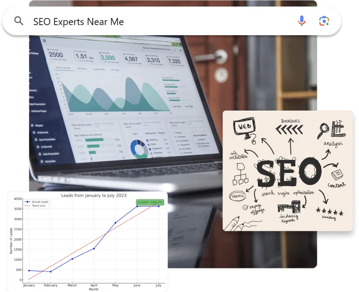 graphic representing lead to conversion's seo consulting services